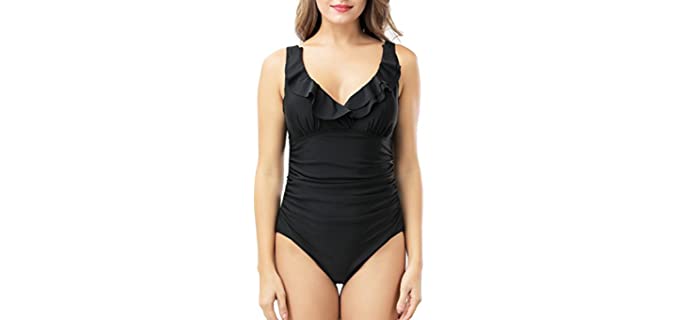 Amourri Women's Ruffled - Large Bust One Piece Swimsuit