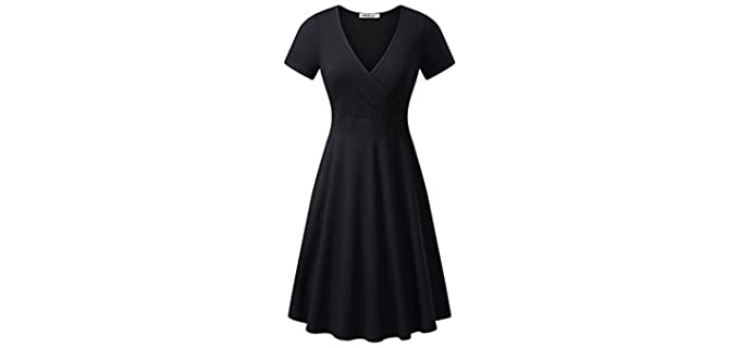 MSbasic Women's Unique - Dress for Broad Shoulders