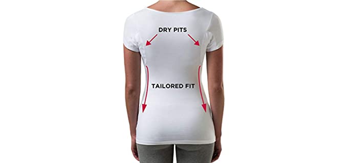 sweat proof t shirts women's