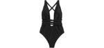 SweatyRocks Women's Sexy - Basic Criss Cross Tie Knot Swimwear